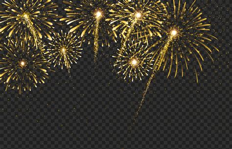 Download New Year Yellow Fireworks Celebration PNG | Citypng