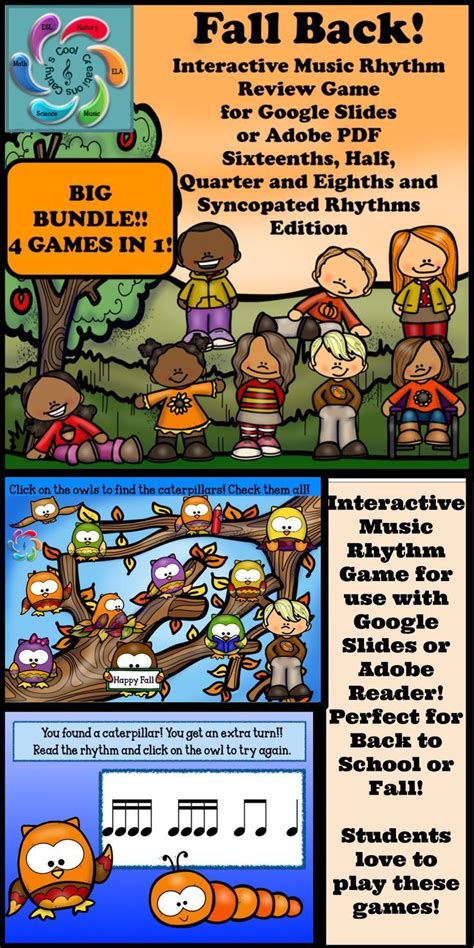 Interactive Music Rhythm Game for use with Google Slides or Adobe Reader! Perfect for Fall ...