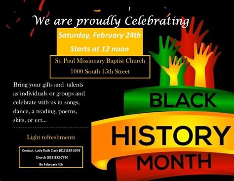 Black History Month Celebration, St. Paul Missionary Baptist Church ...