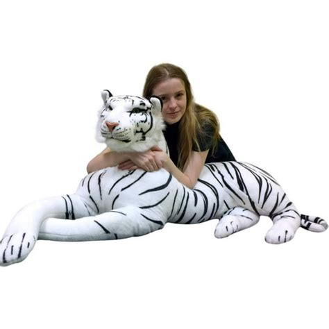 Giant Realistic Stuffed White Tiger 48 Inches Soft Extremely Realistic ...