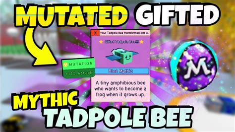 OMG... NEW GIFTED *MUTATED* MYTHICAL TADPOLE BEE in BEE SWARM SIMULATOR UPDATE! *INSANE ...