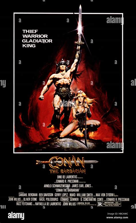 CONAN THE BARBARIAN, (poster art), Arnold Schwarzenegger, 1982 ...