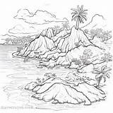 Island Coloring Pages Colorful Adventures On Paradise sketch template
