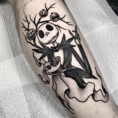 Jack and Zero 🎃 #blackcaskettattoo . . . . . #blacktattoo #inkedmag #jetblacksupply #radtattoos ...