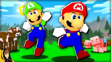 BEATING Minecraft as MARIO & LUIGI from Mario 64!!! - YouTube