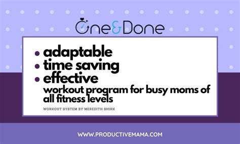 One and Done Workout Review - Productive Mama