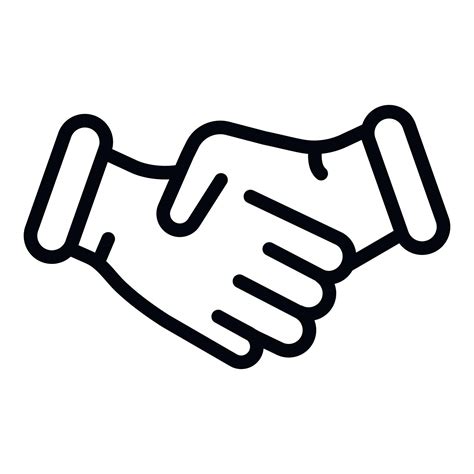 Handshake icon, outline style 15264382 Vector Art at Vecteezy