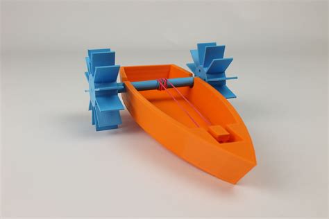 Rubber band powered boat - http://learn.colorfabb.com/rubber-band-boat ...