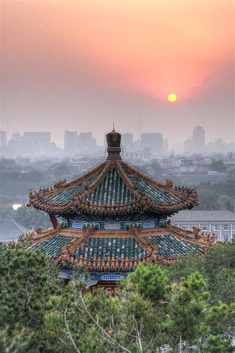 Pavilion at Sunset, Jingshan Park, Beijing, China | HDR shot… | Flickr