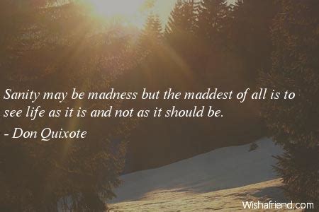 Don Quixote Quote: Sanity may be madness but the maddest of all is to ...