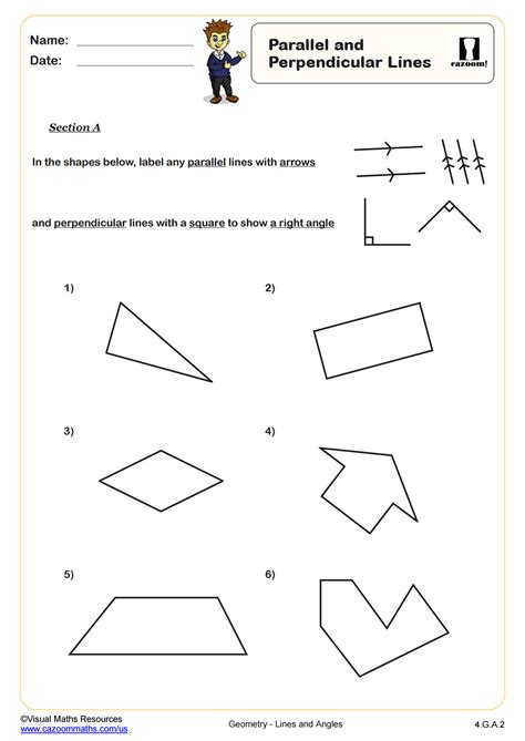 Parallel and Perpendicular Lines | 4th Grade PDF Geometry Worksheets