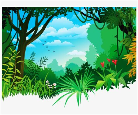 Download Jungle Background Png Clipart Tropical And - Jungle Wall Mural ...