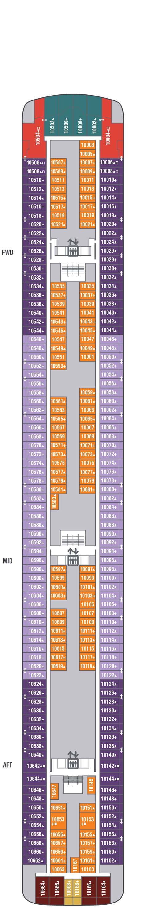 Deck 10 - Norwegian Gem Deck Plans - The Broadway Cruise