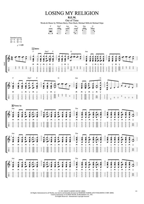 Losing My Religion Tab by R.E.M. (Guitar Pro) - Full Score | mySongBook