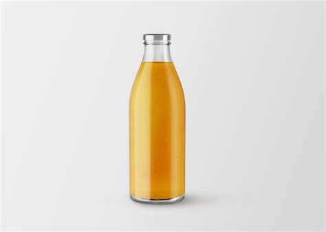 Orange Juice Glass Bottle Free Mockup - Free Mockup World