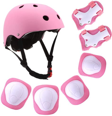 Kids Boys and Girls Outdoor Sports Protective Gear Safety Pads Set [Helmet Knee Elbow Wrist] for ...