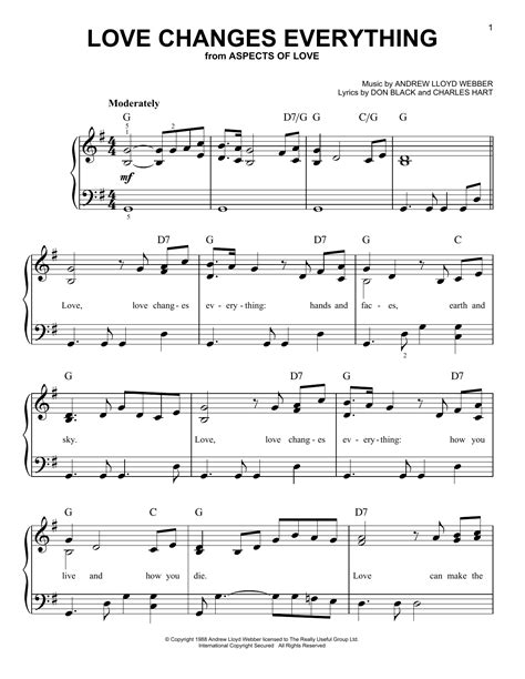 Love Changes Everything | Sheet Music Direct