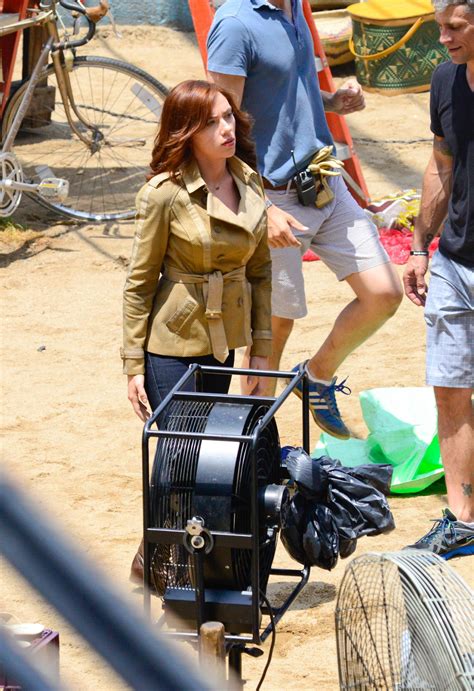 Scarlett Johansson - Captain America: Civil War Set Photos, May 2015