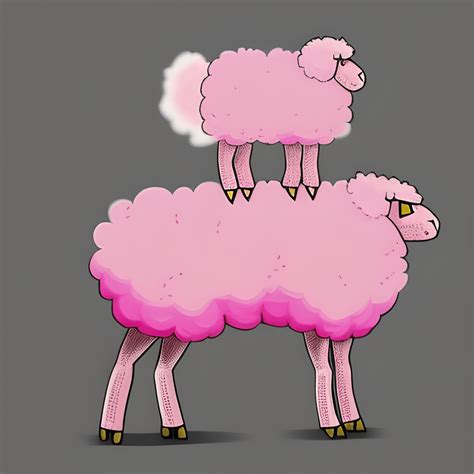 Cute Pink Sheep Fursona Concept Art · Creative Fabrica