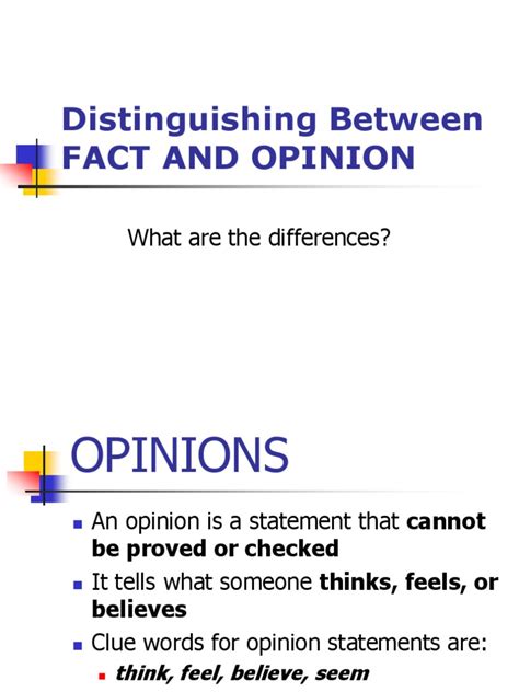 FACT AND OPINION Powerpoint | PDF