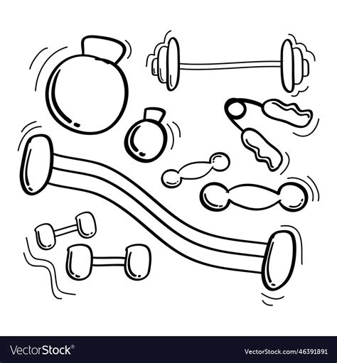 Hand drawn fitness equipment icon Royalty Free Vector Image