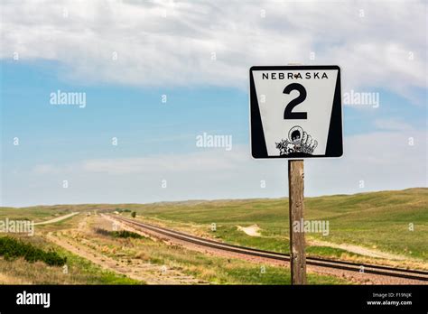 Nebraska, Sandhills Journey Hwy 2 Scenic Byway, road sign Stock Photo - Alamy