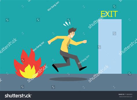 Fire Escape Conceptvector Cartoon Stock Vector (Royalty Free) 713800903 ...