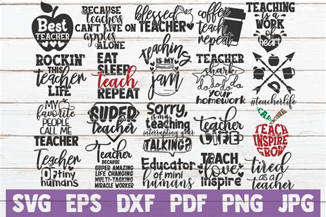 Teacher Life SVG Bundle | SVG Cut Files By MintyMarshmallows | TheHungryJPEG