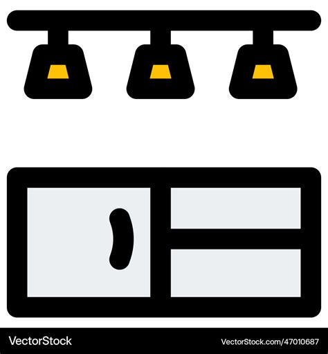 Kitchen table with cabinet and multiple drawers Vector Image