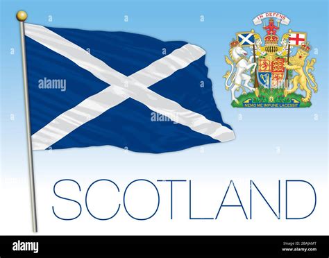 Scotland official national flag and coat of arms, United Kingdom, vector illustration Stock ...