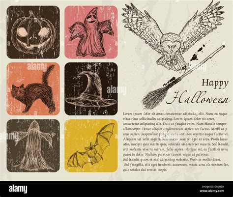 Vintage Halloween poster Stock Vector Image & Art - Alamy