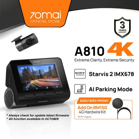 [NEW LAUNCH] 70mai A810 4K Dash Cam Dual Vision Car Recorder with GPS ...