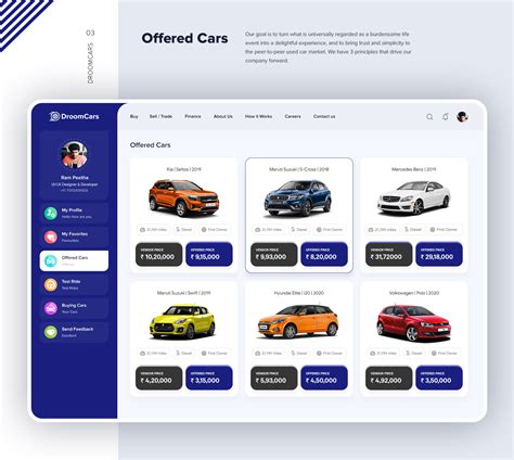 Droom Cars | User Dashboard | UI/UX Design on Behance