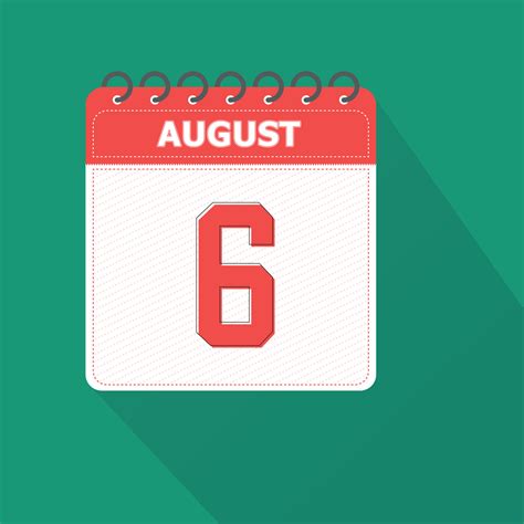 August 6 Calendar Daily Icon, Date, Month 26580749 Vector Art at Vecteezy