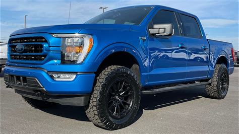 2021 Ford F150 Velocity Blue Covert Edition Leveled on 34s Review - YouTube