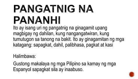 Filipino 8 Uri ng Pangatnig | PPT