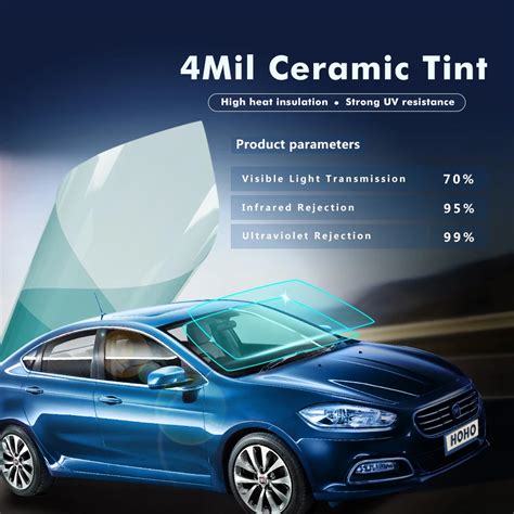 4mil 70%VLT Nano ceramic solar tint 95% UV Rejection Car Window Film 60'' x 40'' (152cm x 100cm ...