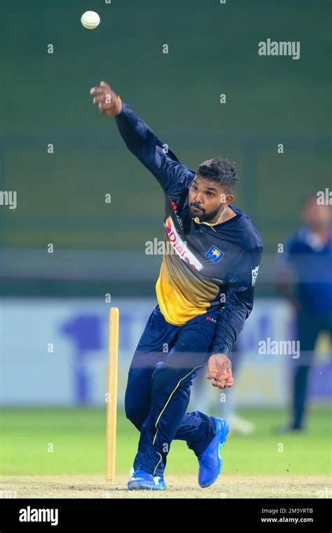 Wanindu Hasaranga de Silva bowling during a practice session Stock Photo - Alamy