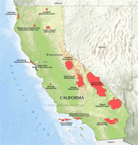 California National Parks Map