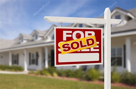 Sold Real Estate Sign and House Stock Photo by ©Feverpitch 19379689