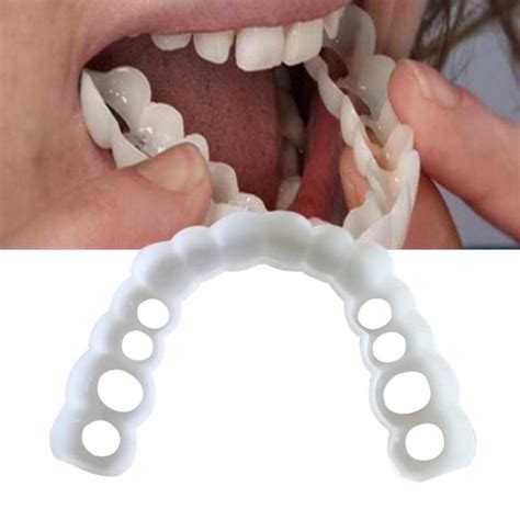 2Pcs Snap On Upper Smile False Teeth Dental Veneers Dentures Tooth ...