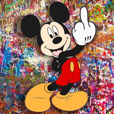 Mickey Mouse Finger Pop Art Graffiti 1 Painting by Tony Rubino ...