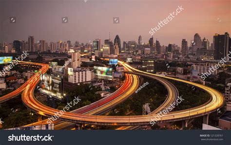 Bangkok City Night View Main Traffic Stock Photo 121328761 | Shutterstock