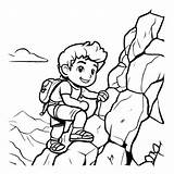 Download Boy Climbing Mountain Coloring Page Pages Online  sketch template