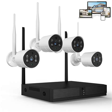 TOPVISION Security Camera System Wireless, 8CH 3MP NVR Home Security System, 4pcs 1080P Wifi IP ...