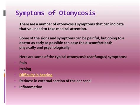 PPT - Otomycosis: Causes, Symptoms, Daignosis, Prevention and Treatment ...