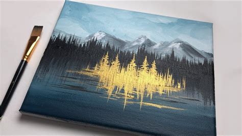 Magical Golden Forest Acrylic Painting For Beginners | Acrylic Painting ...