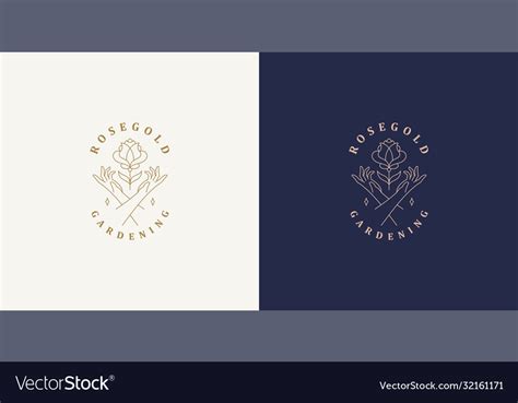 Line logos emblems design templates set Royalty Free Vector