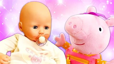 Vídeos de muñecos infantiles. Historias de Peppa y Baby Born. Juguetes divertidos para niñas ...