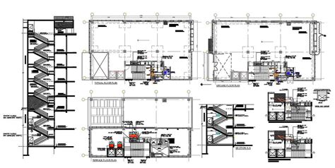 Autocad drawing file shows the Plan & Sectional Details of Corporate House with (HVAC)System ...